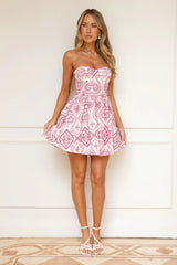 Romantic Serenade Strapless Mini Dress Pink