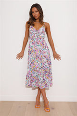 Blooming Scent Midi Dress White