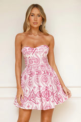 Romantic Serenade Strapless Mini Dress Pink